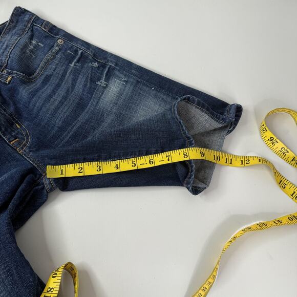 Big Star Denim Jean Shorts Womens 27 Blue Dark Wash Distressed Stretch Bermuda - Picture 11 of 12